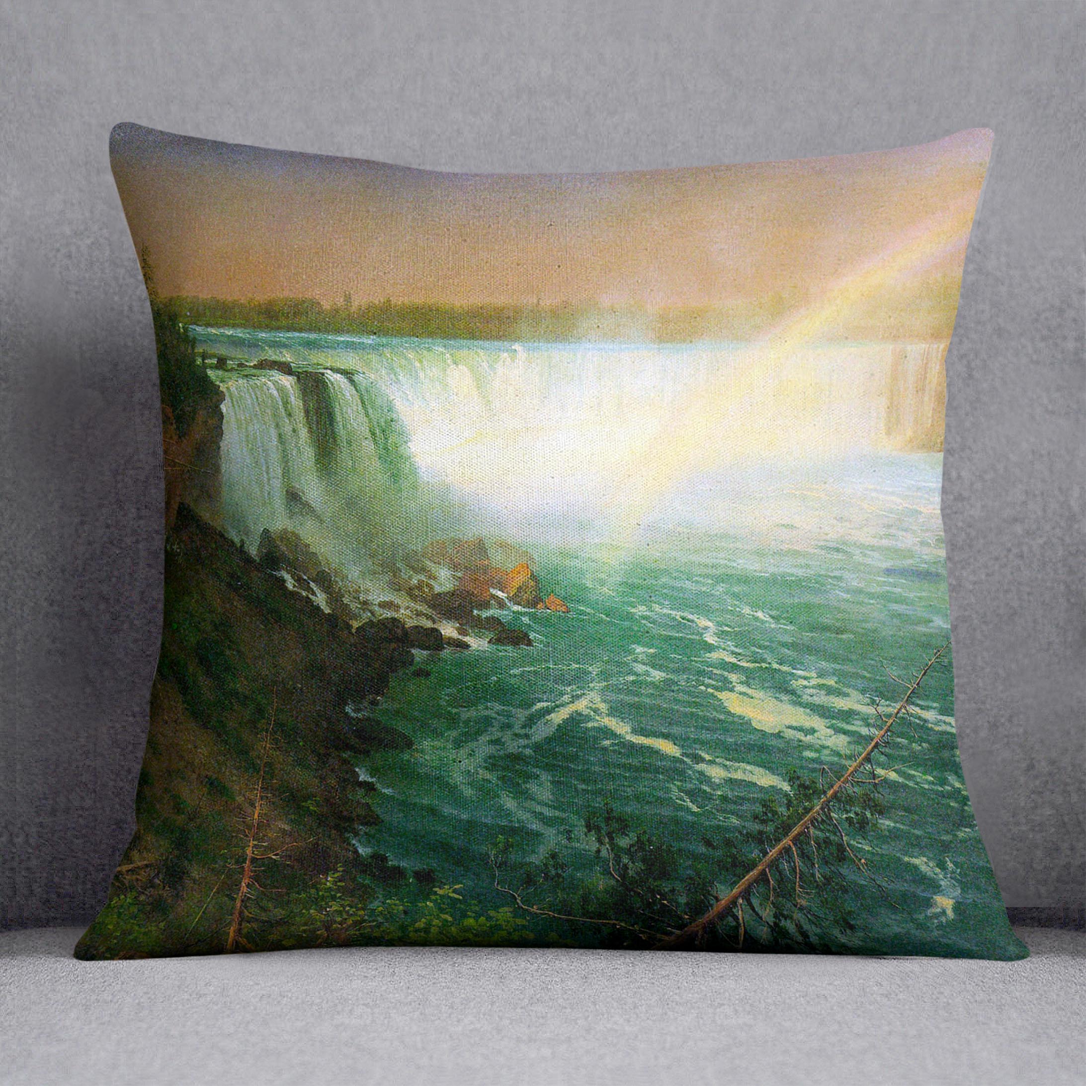 Niagra Falls by Bierstadt Cushion - Canvas Art Rocks - 1