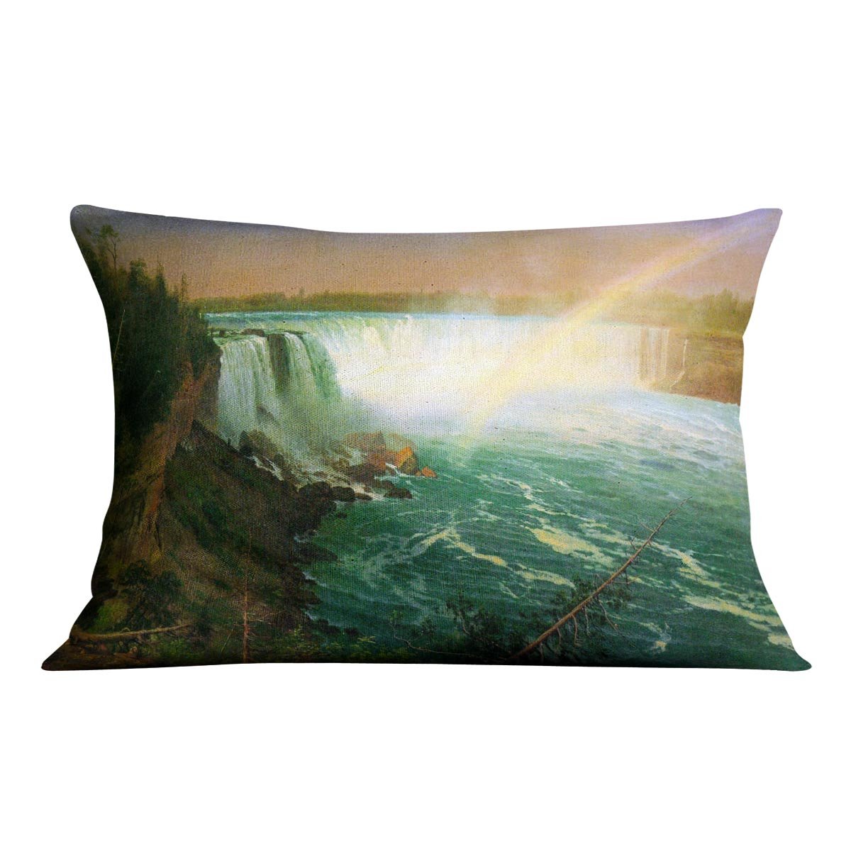 Niagra Falls by Bierstadt Cushion - Canvas Art Rocks - 4