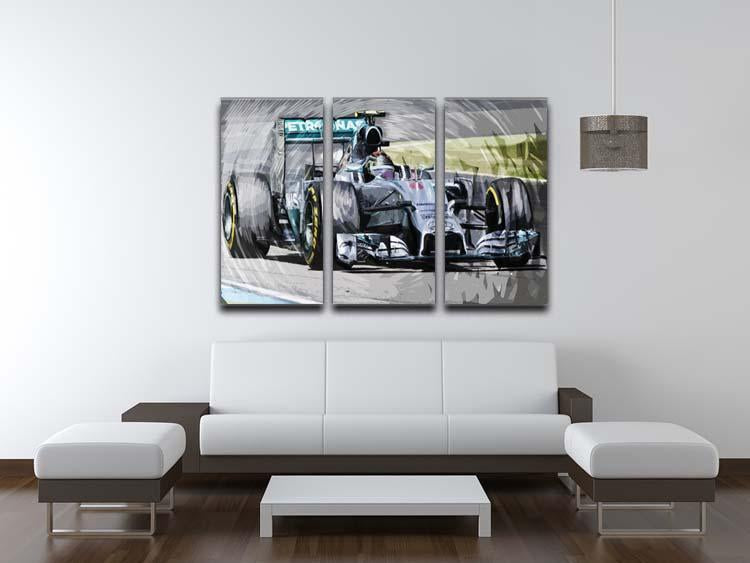 Nico Rosberg Formula 1 3 Split Panel Canvas Print - Canvas Art Rocks - 3