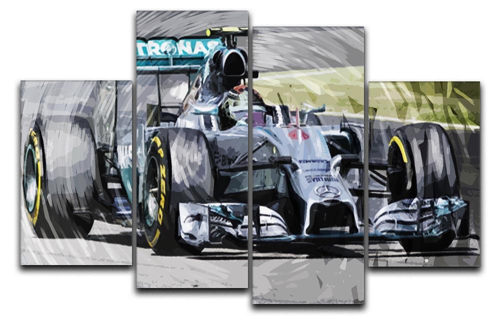 Nico Rosberg Formula 1 4 Split Panel Canvas  - Canvas Art Rocks - 1