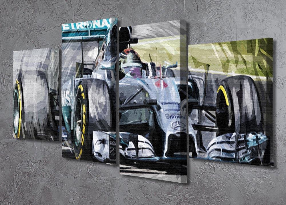 Nico Rosberg Formula 1 4 Split Panel Canvas - Canvas Art Rocks - 2