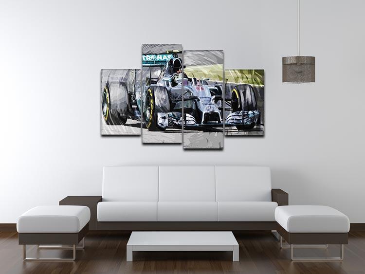 Nico Rosberg Formula 1 4 Split Panel Canvas - Canvas Art Rocks - 3