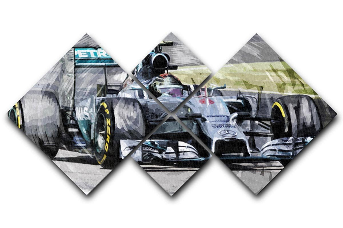 Nico Rosberg Formula 1 4 Square Multi Panel Canvas  - Canvas Art Rocks - 1