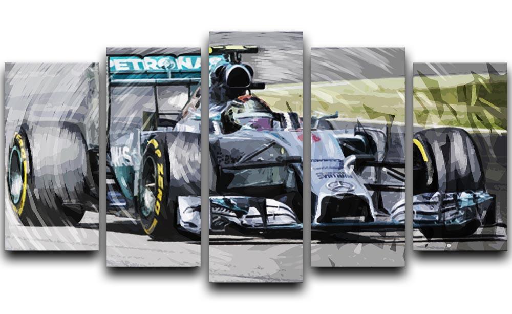 Nico Rosberg Formula 1 5 Split Panel Canvas  - Canvas Art Rocks - 1