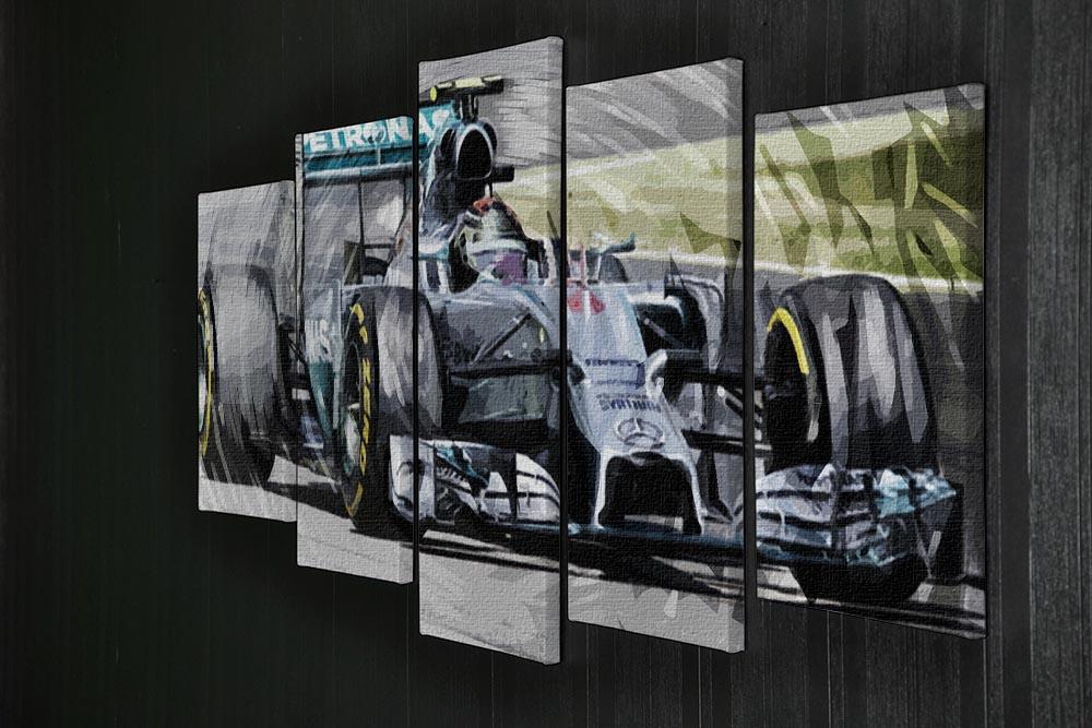 Nico Rosberg Formula 1 5 Split Panel Canvas - Canvas Art Rocks - 2