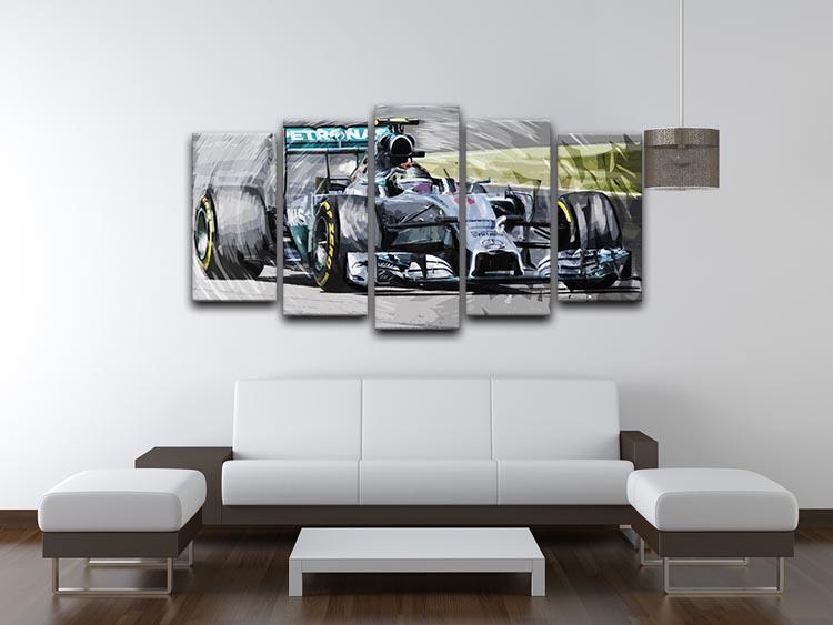 Nico Rosberg Formula 1 5 Split Panel Canvas - Canvas Art Rocks - 3