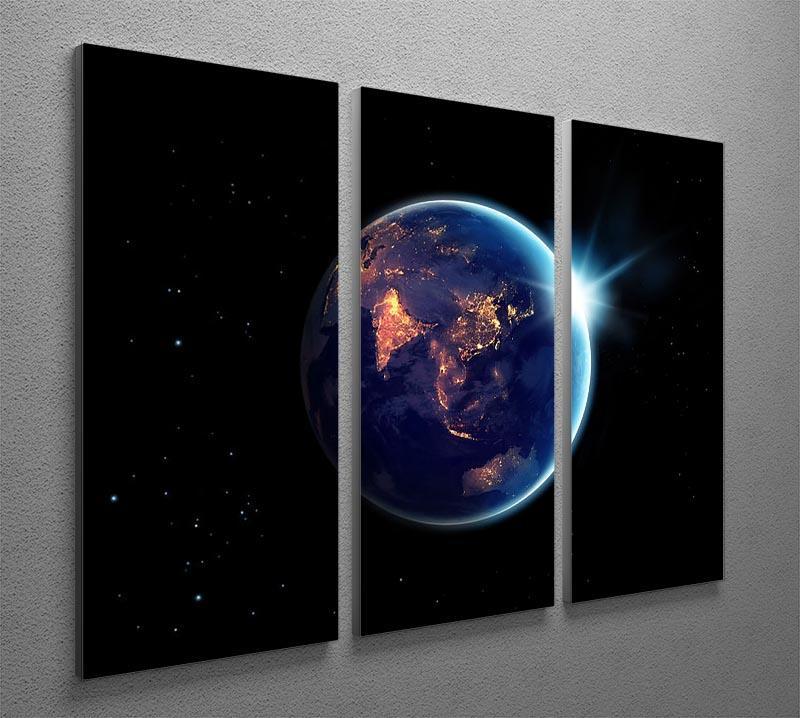 Night in planet 3 Split Panel Canvas Print - Canvas Art Rocks - 2