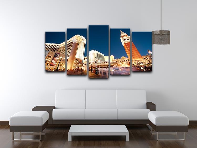 Night scenes from Las Vegas 5 Split Panel Canvas  - Canvas Art Rocks - 3