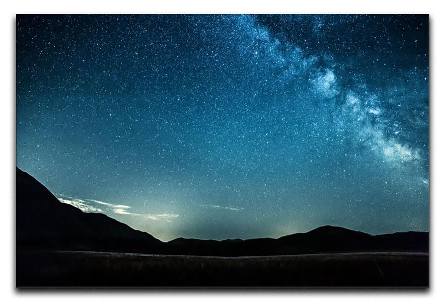 Night sky with stars milky way over mountains Canvas Print or Poster  - Canvas Art Rocks - 1