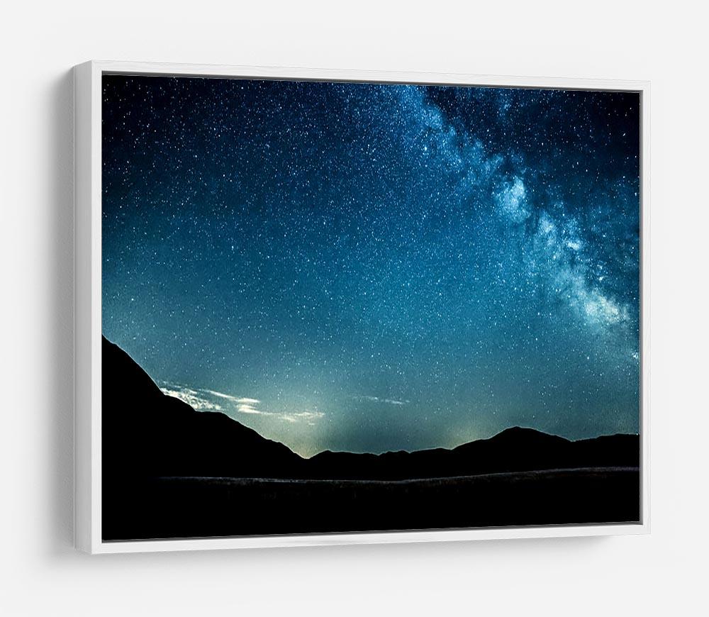 Night sky with stars milky way over mountains HD Metal Print