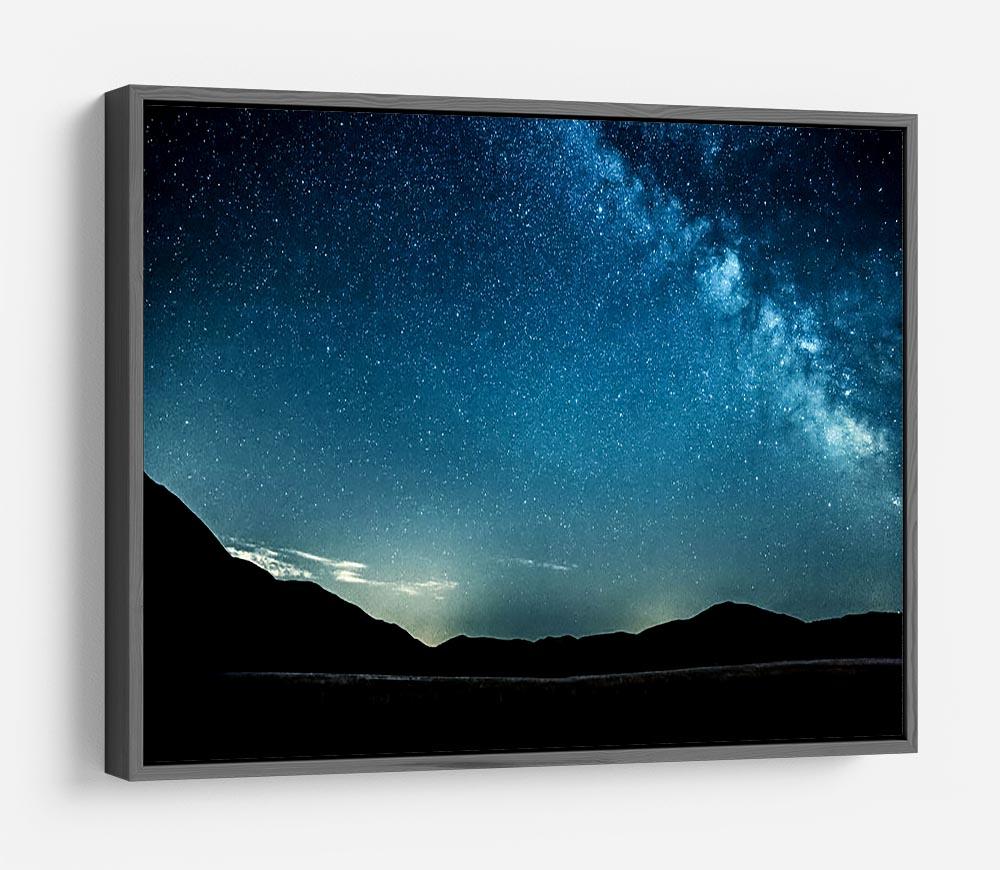 Night sky with stars milky way over mountains HD Metal Print