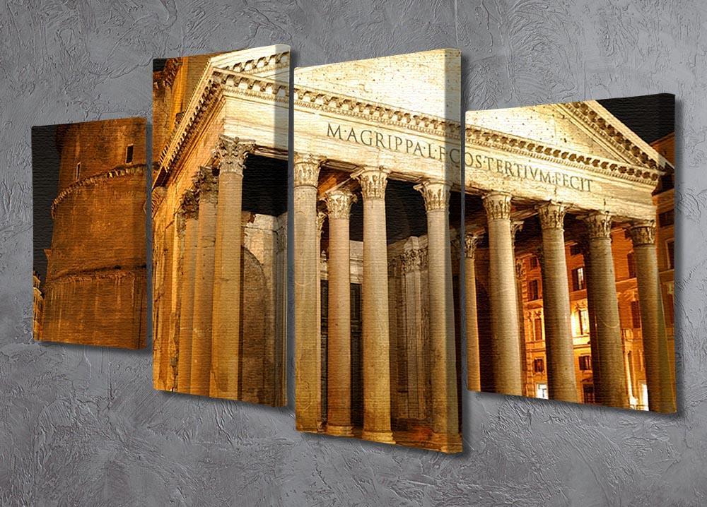 Night view of Pantheon Rome 4 Split Panel Canvas  - Canvas Art Rocks - 2