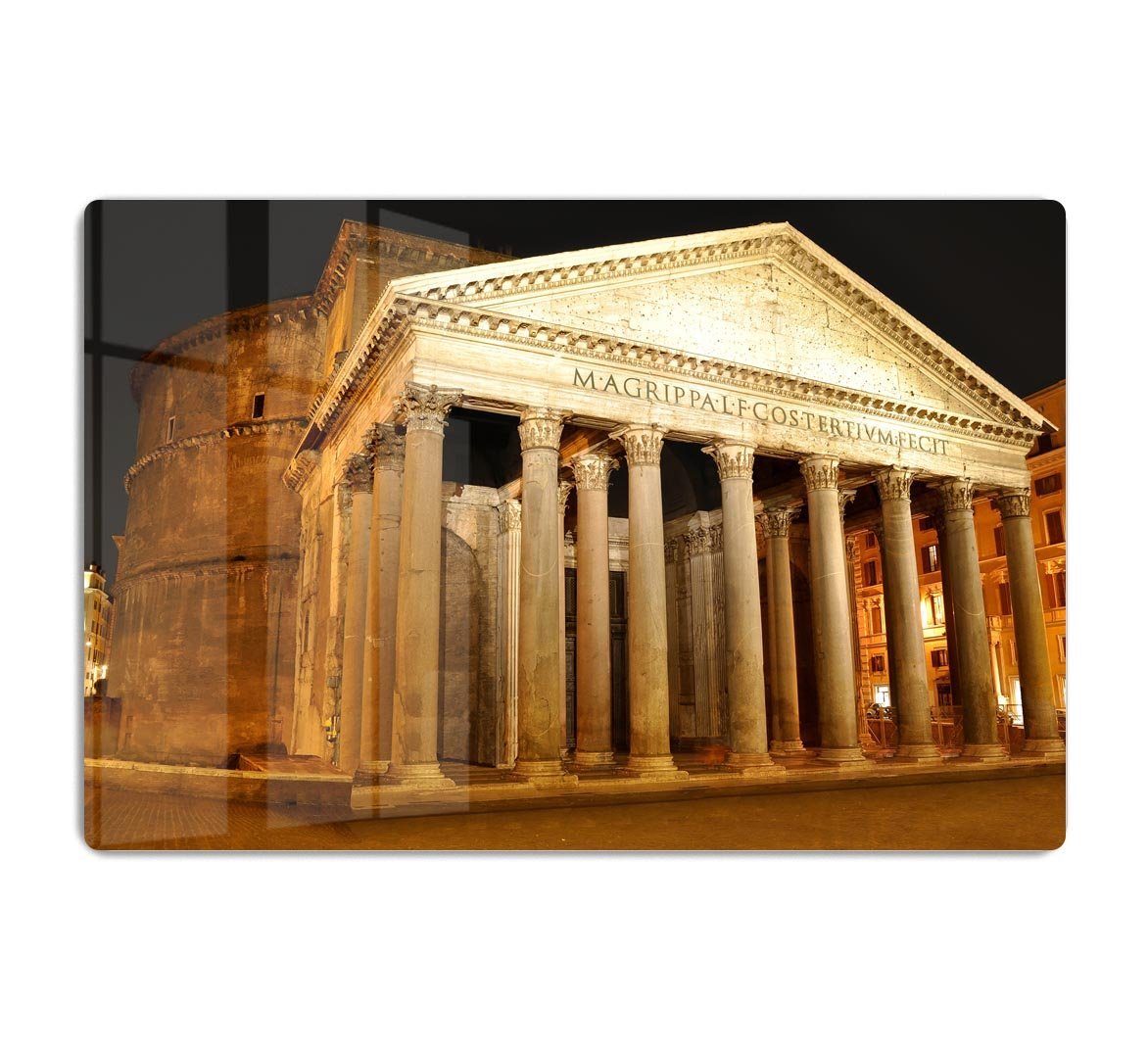 Night view of Pantheon Rome HD Metal Print
