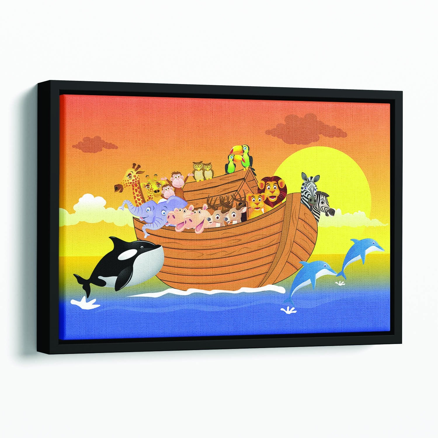 Noah Ark Whale Floating Framed Canvas