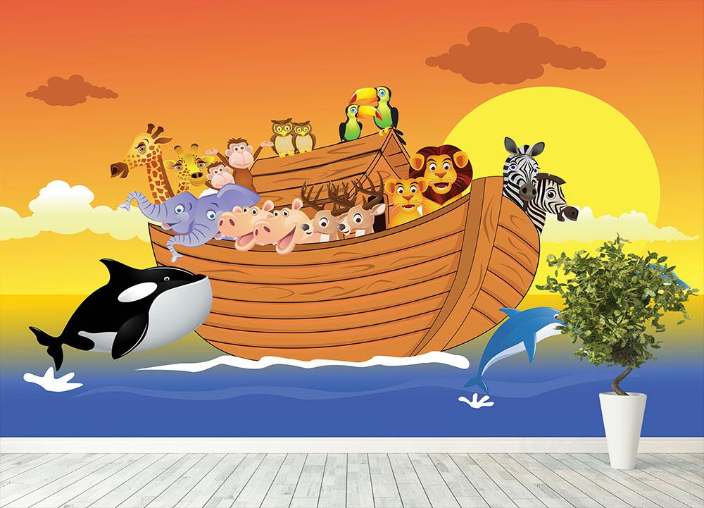 Noah Ark Whale Wall Mural Wallpaper - Canvas Art Rocks - 4
