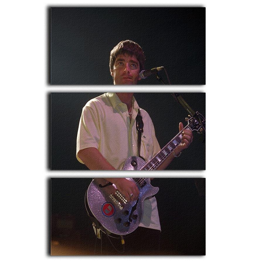 Noel Gallager of Oasis playing guitar 3 Split Panel Canvas Print - Canvas Art Rocks - 1