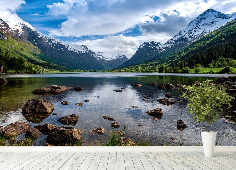 Norway natural landscape Wall Mural Wallpaper - Canvas Art Rocks - 4