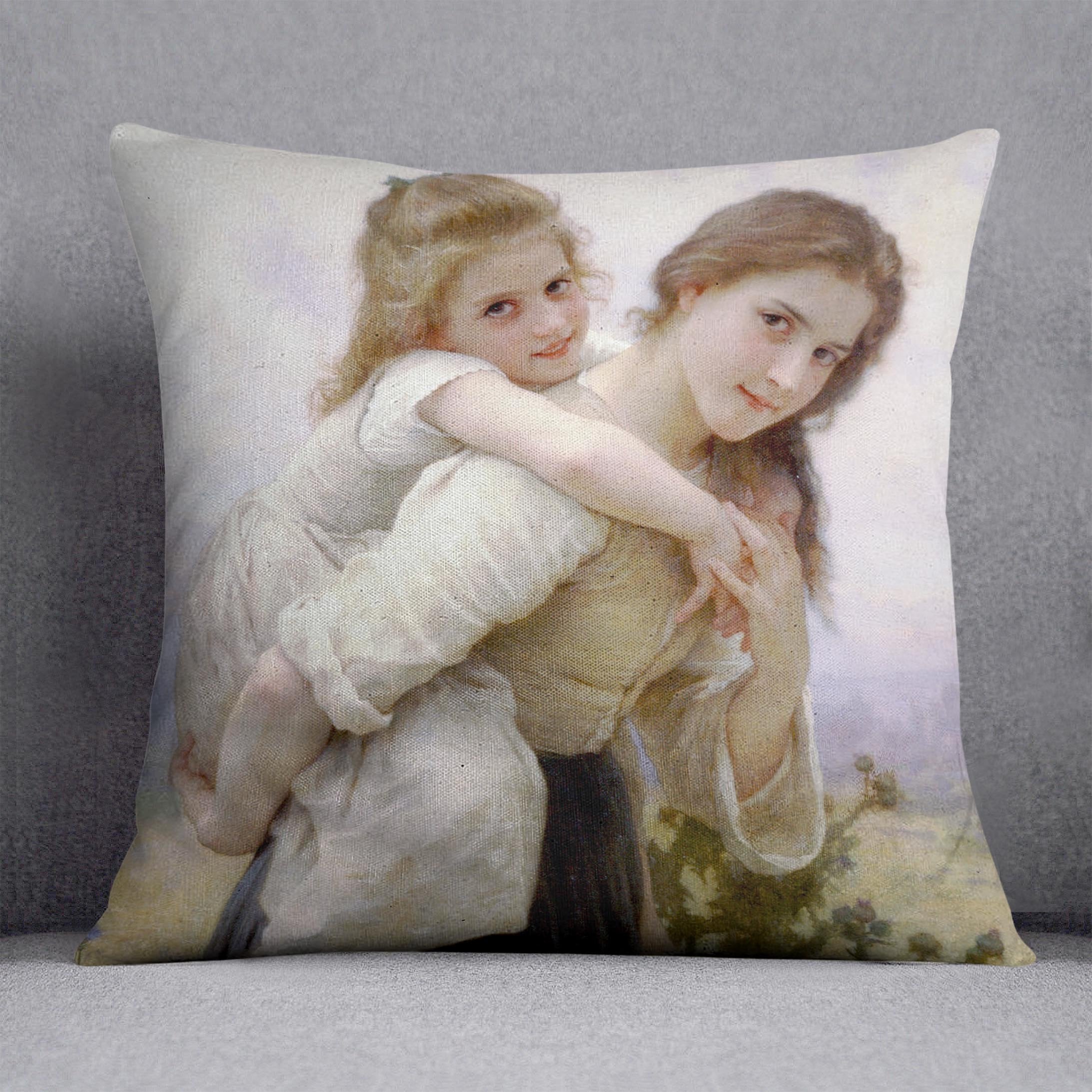 Not Too Much To Carry By Bouguereau Throw Pillow