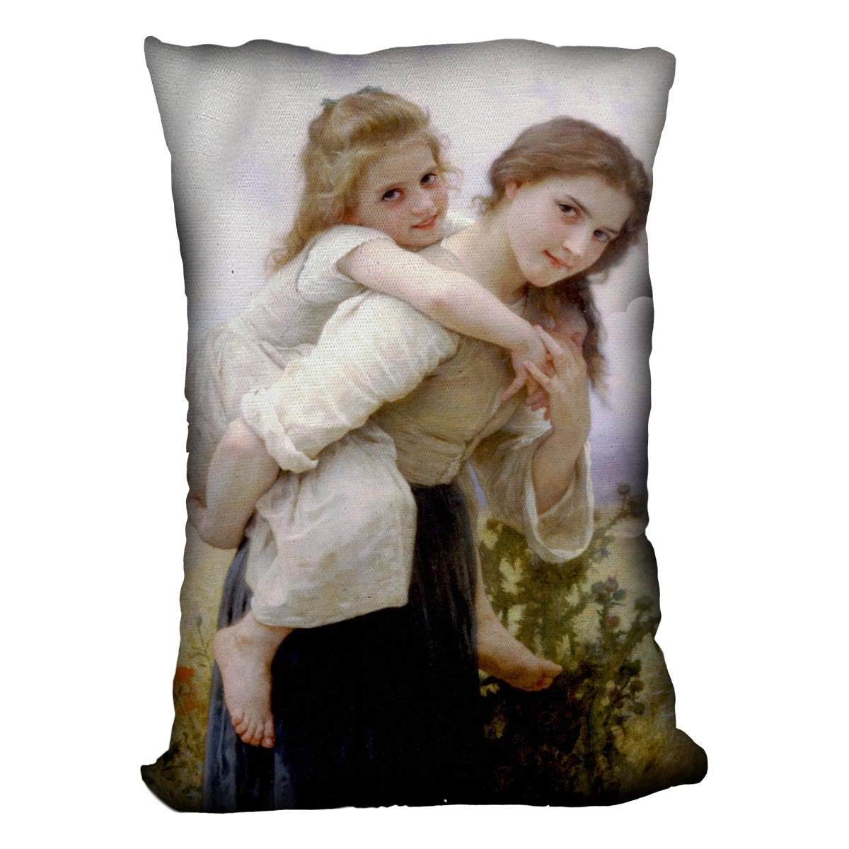 Not Too Much To Carry By Bouguereau Throw Pillow
