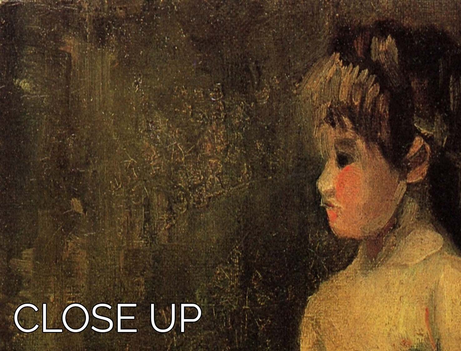 little girl nudes Nude Study of a Little Girl Seated by Van Gogh 3 Split Panel Canvas Print | Canvas Art Rocks