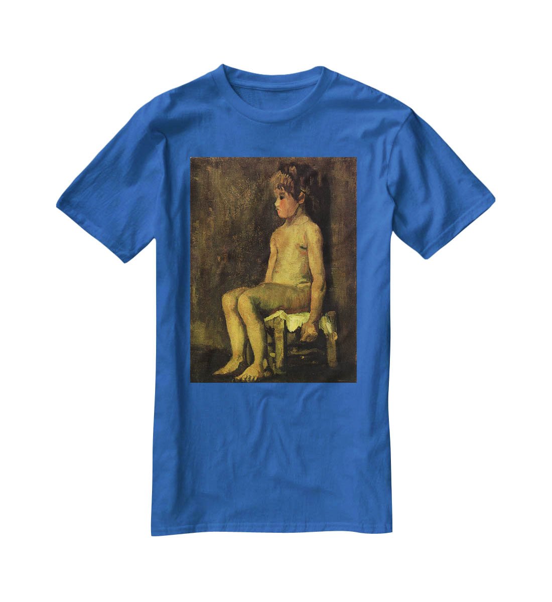 Nude Study of a Little Girl Seated by Van Gogh T-Shirt - Canvas Art Rocks - 2