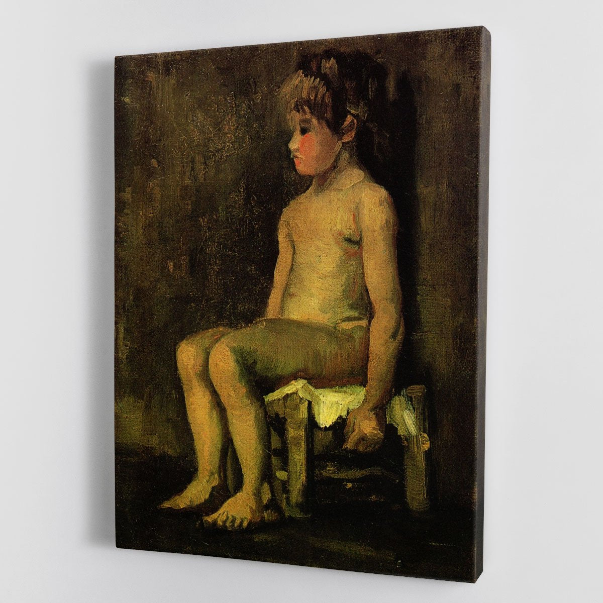 Nude Study of a Little Girl Seated by Van Gogh Canvas Print or Poster