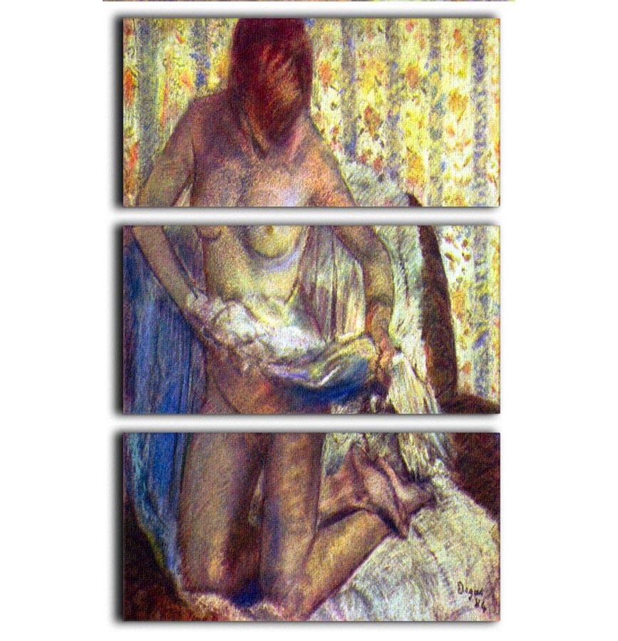 Nude Woman by Degas 3 Split Panel Canvas Print - Canvas Art Rocks - 1