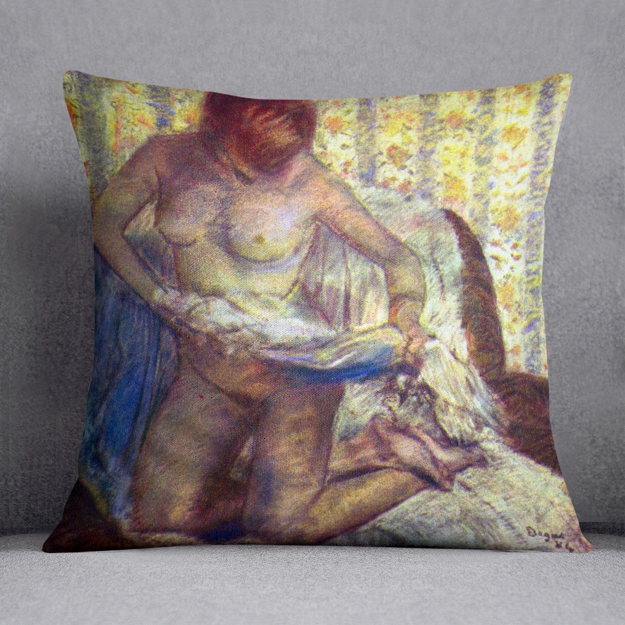 Nude Woman by Degas Cushion