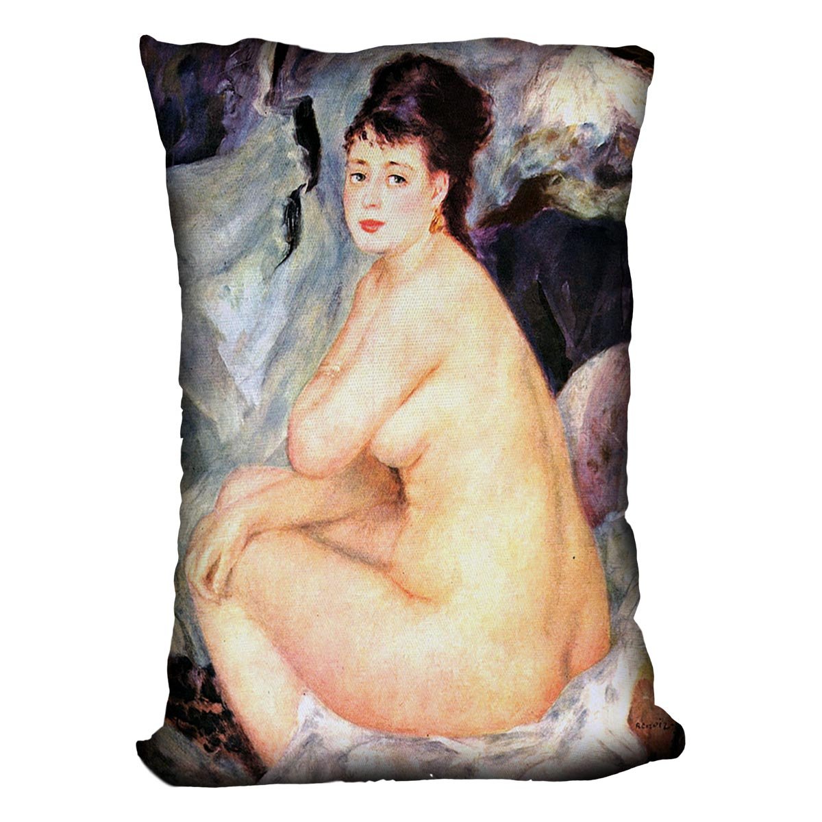 Nude female Anna by Renoir Throw Pillow