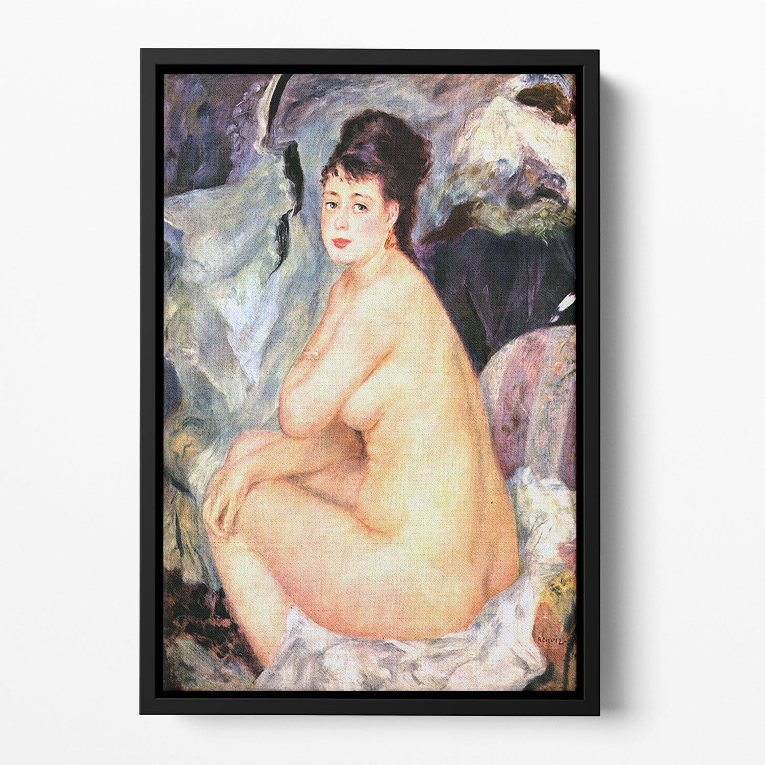 Nude female Anna by Renoir Floating Framed Canvas