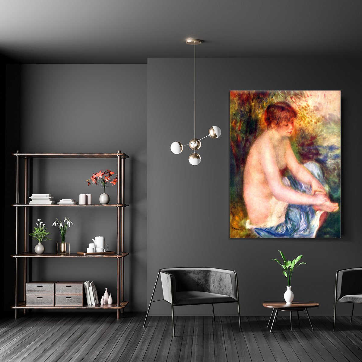 Nude in blue by Renoir Canvas Print or Poster