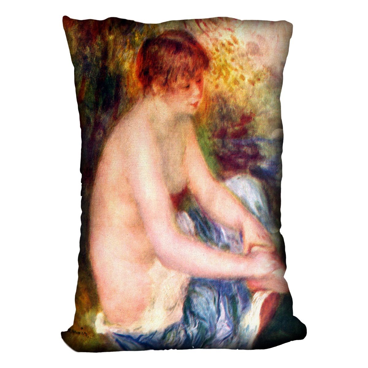 Nude in blue by Renoir Throw Pillow