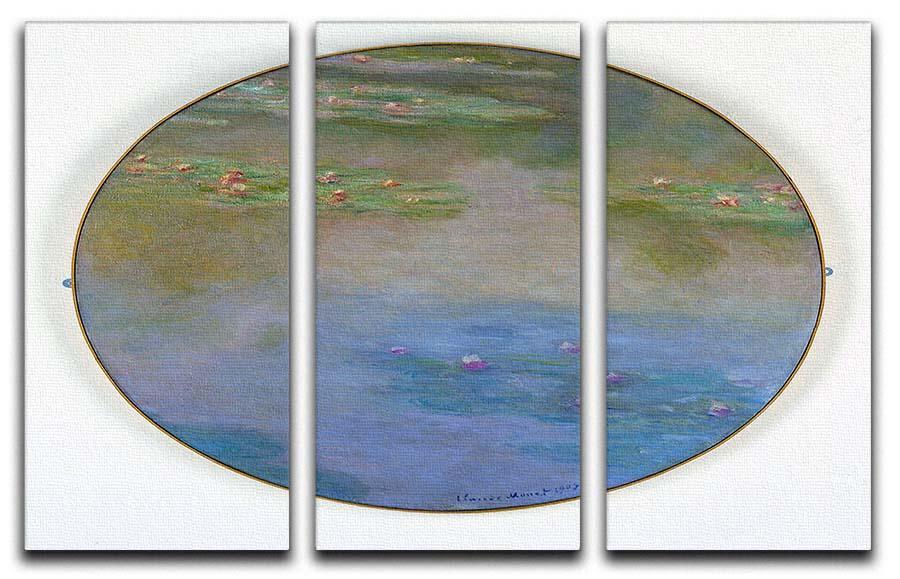 Nympheas By Manet 3 Split Panel Canvas Print - Canvas Art Rocks - 1