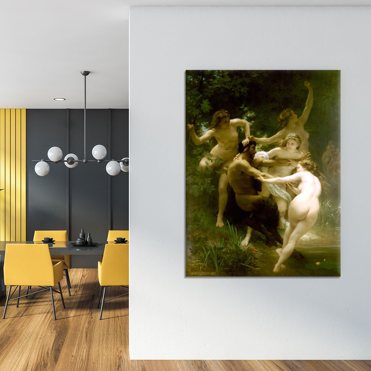 Nymphs and Satyr By Bouguereau Canvas Print or Poster