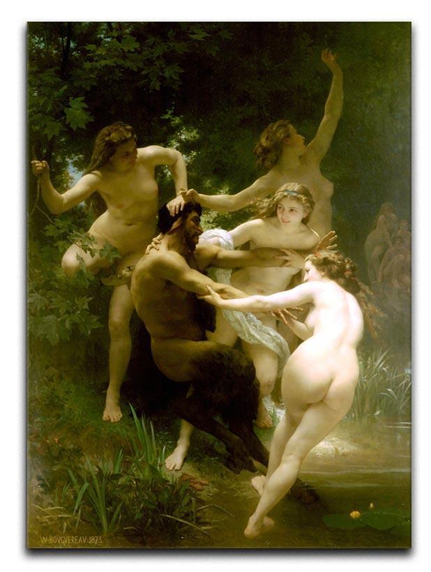 Nymphs and Satyr By Bouguereau Canvas Print or Poster  - Canvas Art Rocks - 1