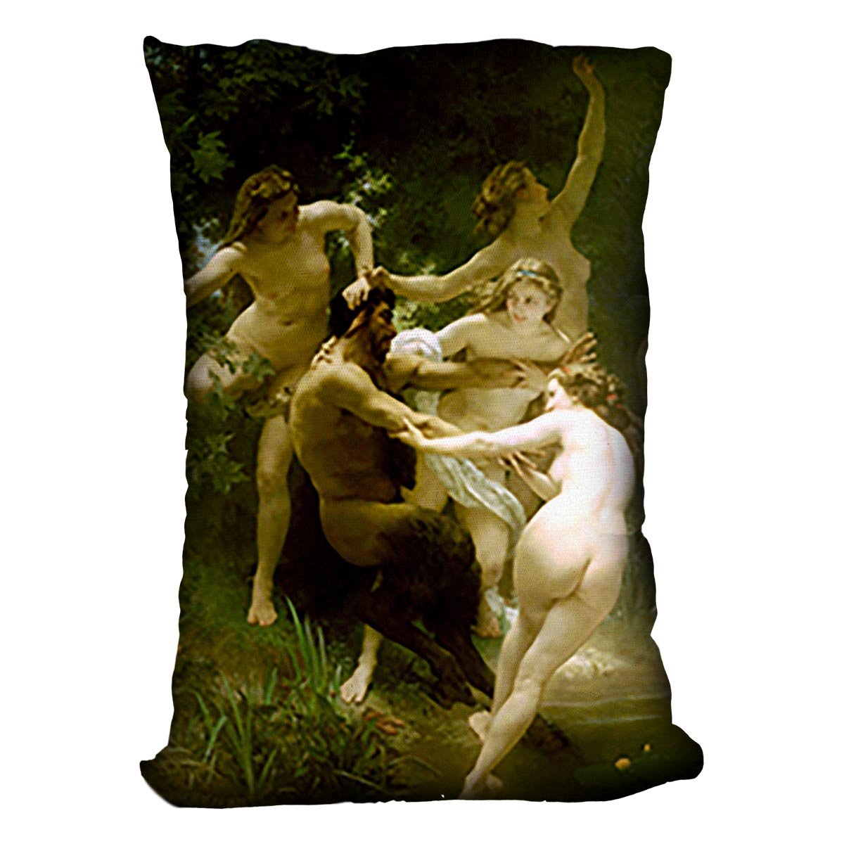 Nymphs and Satyr By Bouguereau Throw Pillow