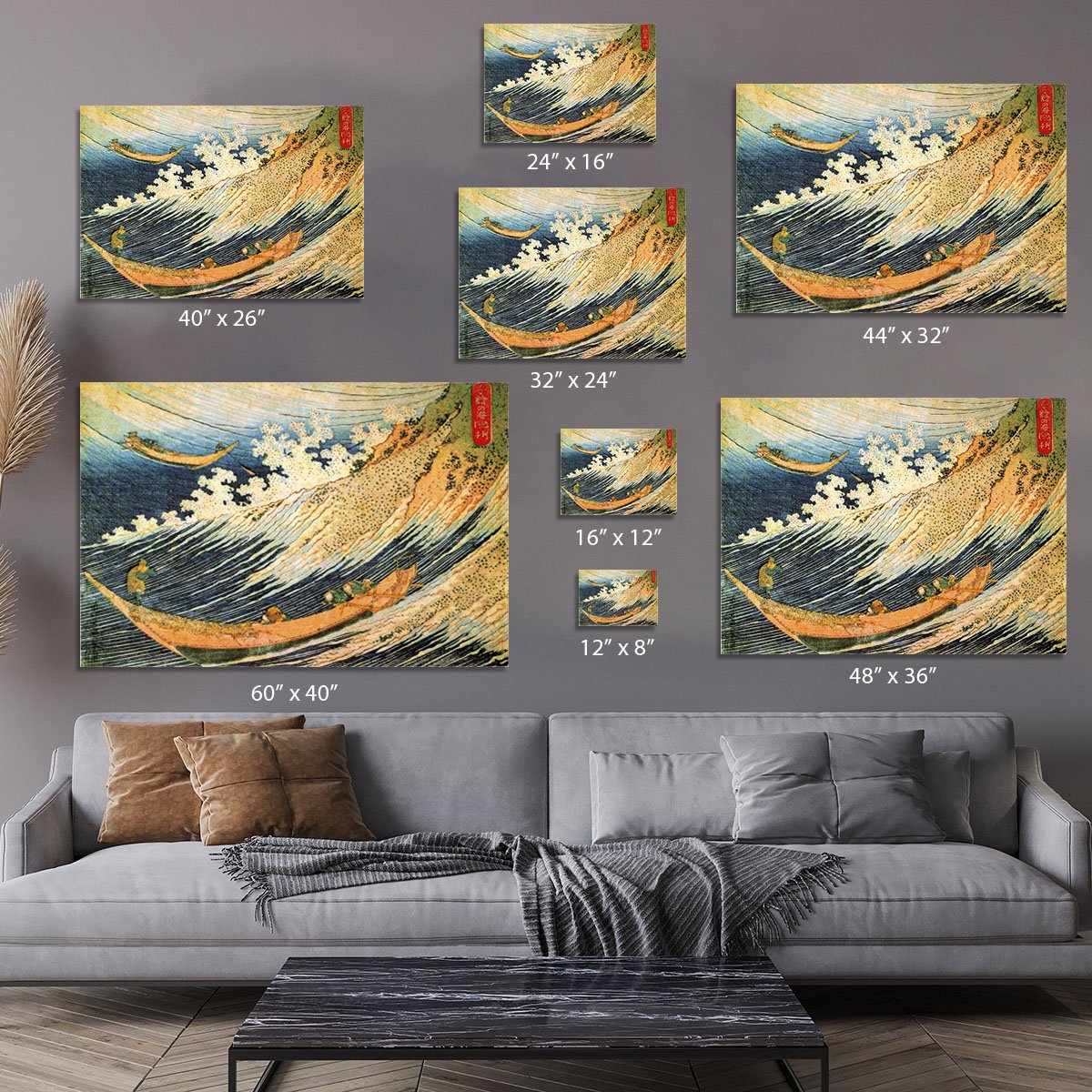 Ocean landscape 2 by Hokusai Canvas Print or Poster