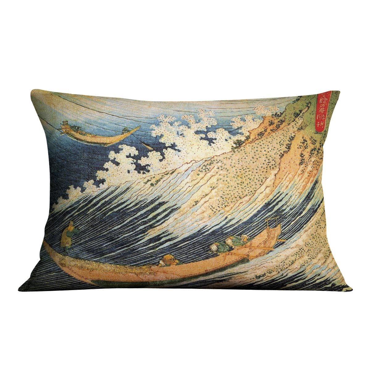Ocean landscape 2 by Hokusai Throw Pillow