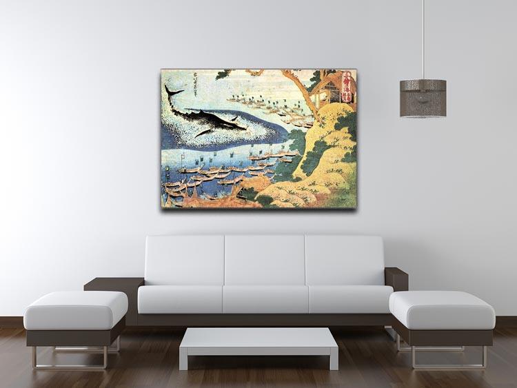 Ocean landscape and whale by Hokusai Canvas Print or Poster - Canvas Art Rocks - 4