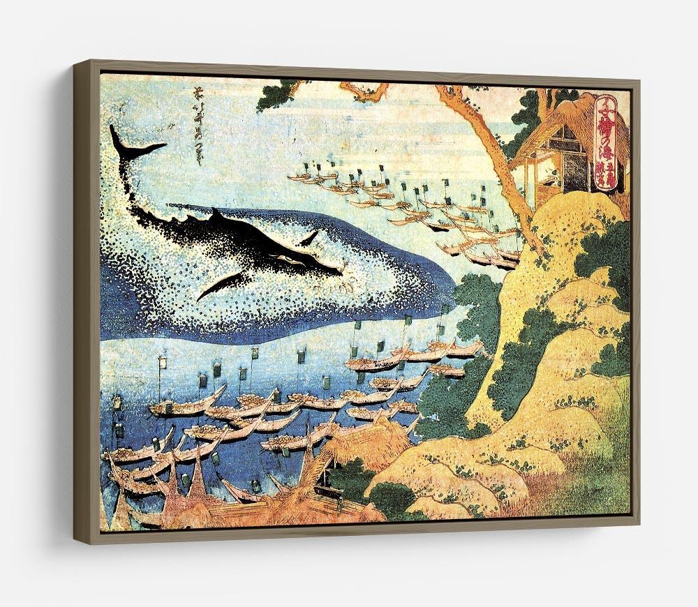 Ocean landscape and whale by Hokusai HD Metal Print
