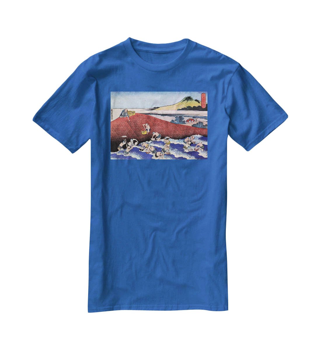Ocean landscape with fishermen by Hokusai T-Shirt - Canvas Art Rocks - 2