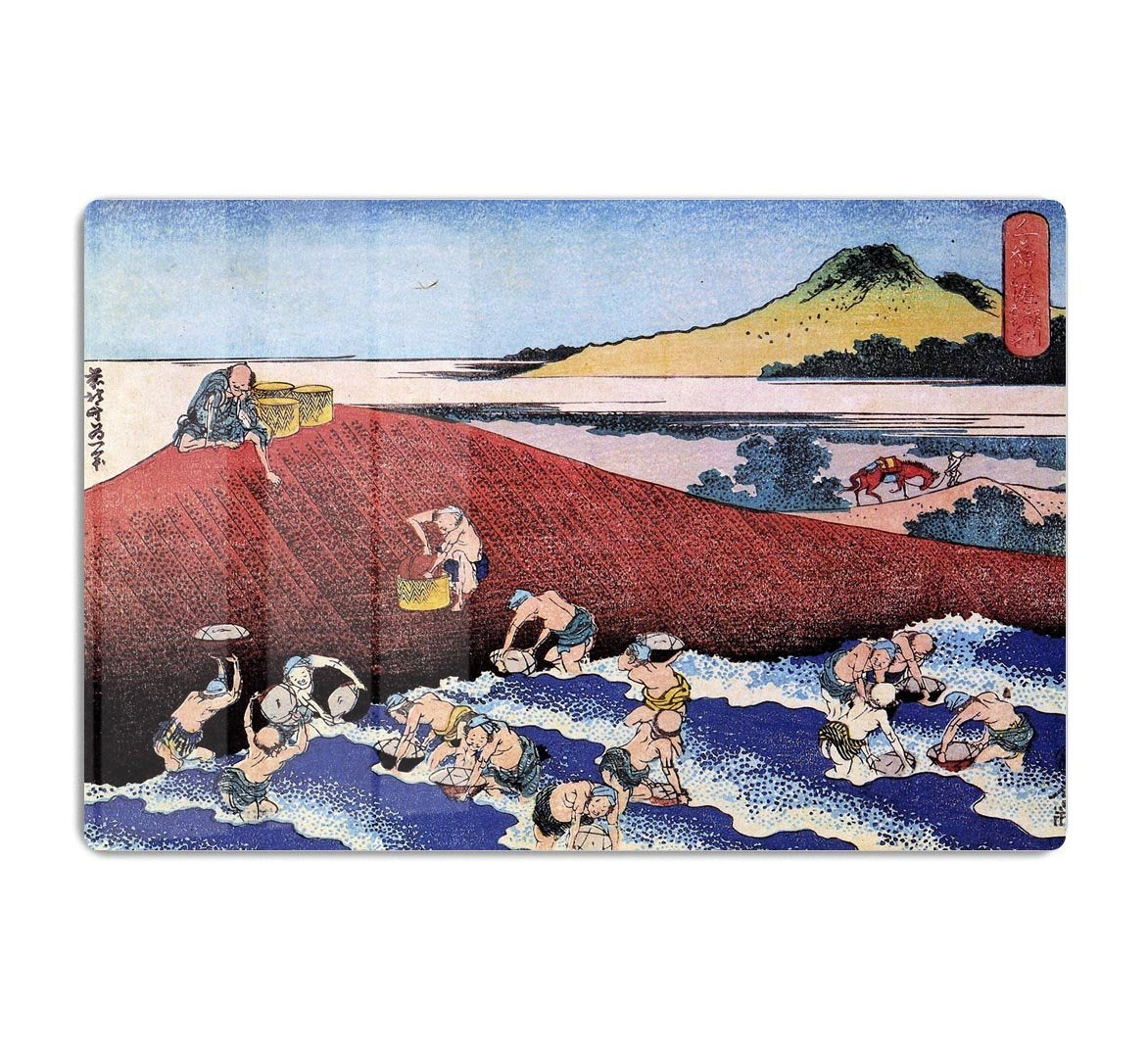 Ocean landscape with fishermen by Hokusai HD Metal Print
