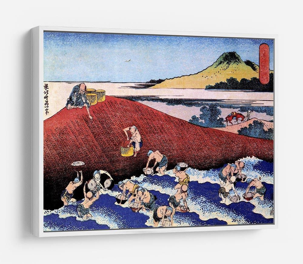 Ocean landscape with fishermen by Hokusai HD Metal Print
