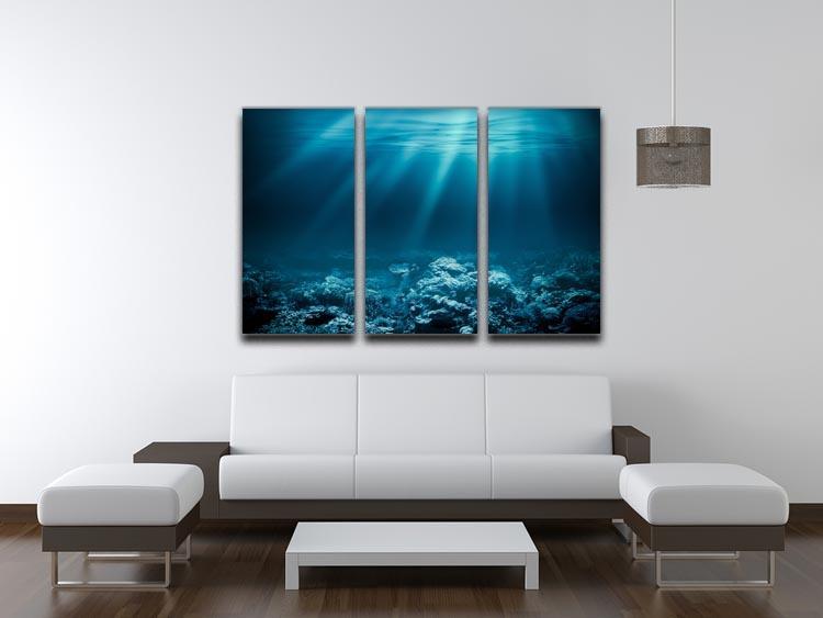 Ocean underwater with coral reef 3 Split Panel Canvas Print - Canvas Art Rocks - 3