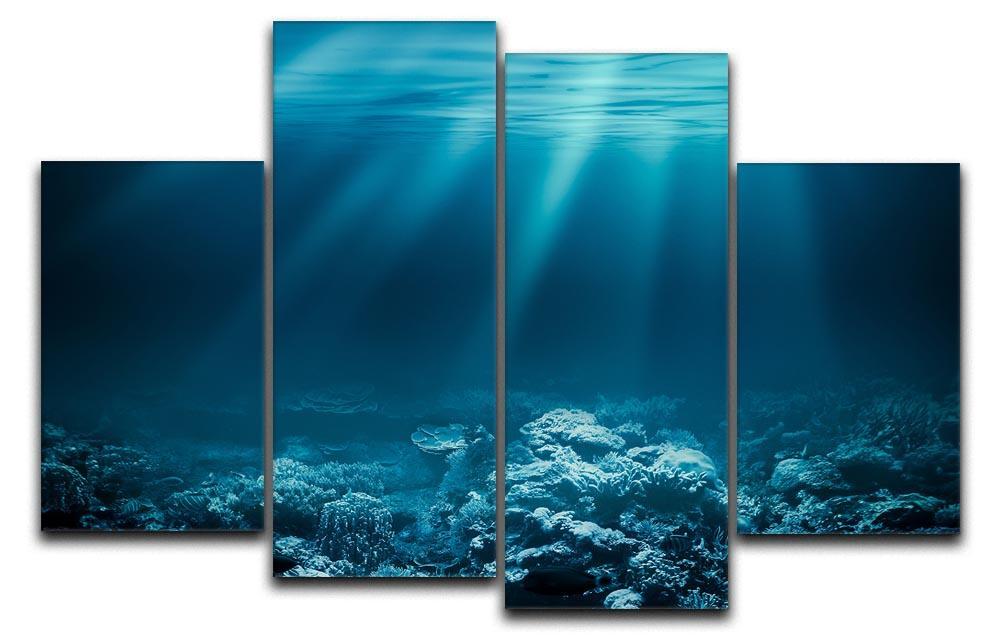 Ocean underwater with coral reef 4 Split Panel Canvas  - Canvas Art Rocks - 1