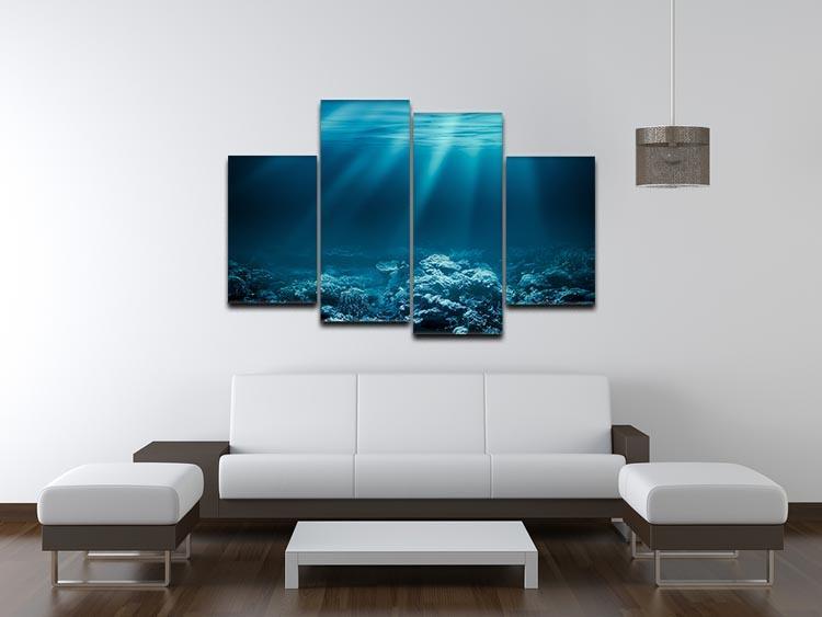 Ocean underwater with coral reef 4 Split Panel Canvas  - Canvas Art Rocks - 3