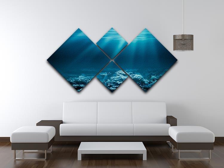 Ocean underwater with coral reef 4 Square Multi Panel Canvas  - Canvas Art Rocks - 3