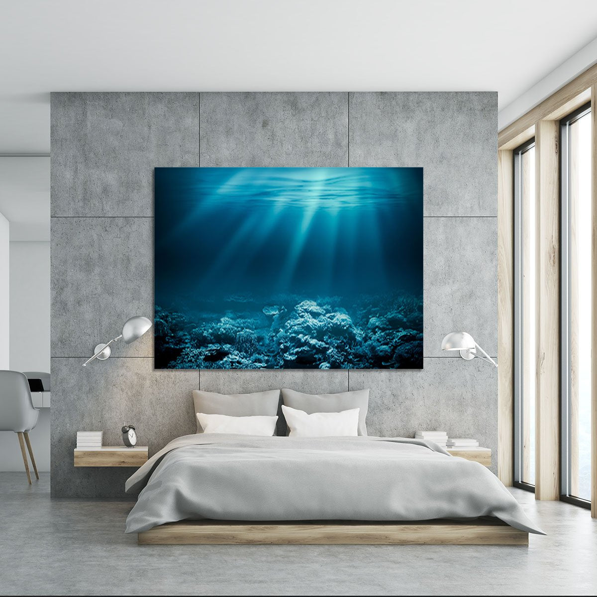 Ocean underwater with coral reef Canvas Print or Poster