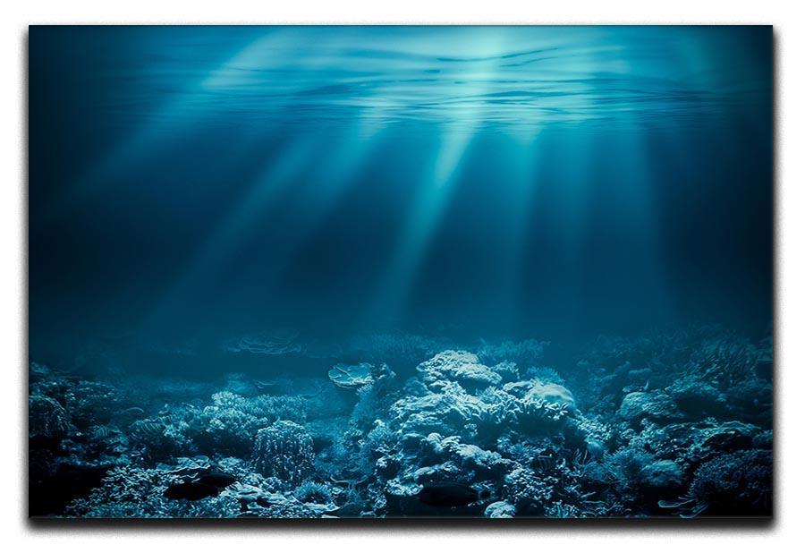 Ocean underwater with coral reef Canvas Print or Poster  - Canvas Art Rocks - 1