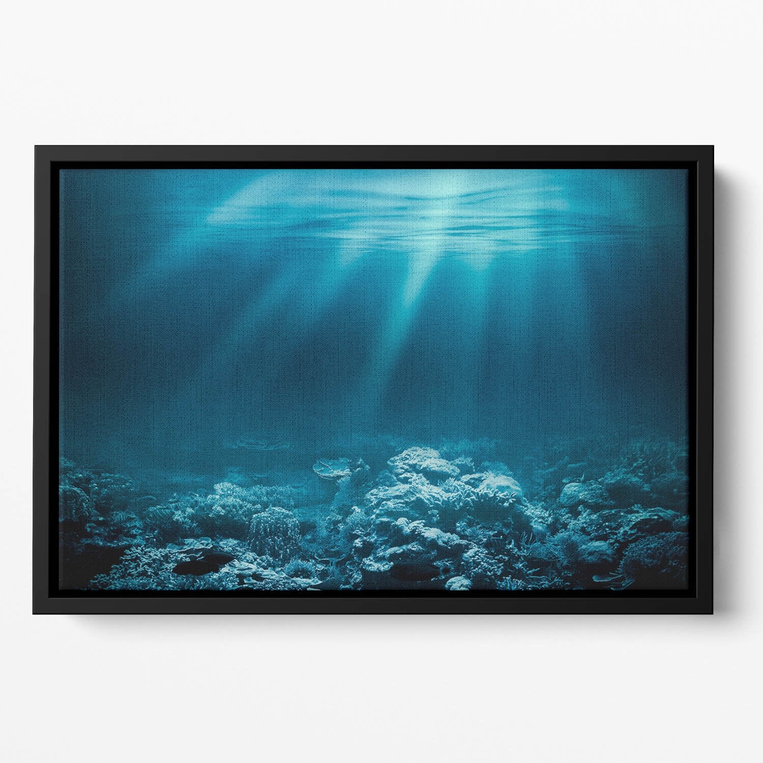 Ocean underwater with coral reef Floating Framed Canvas